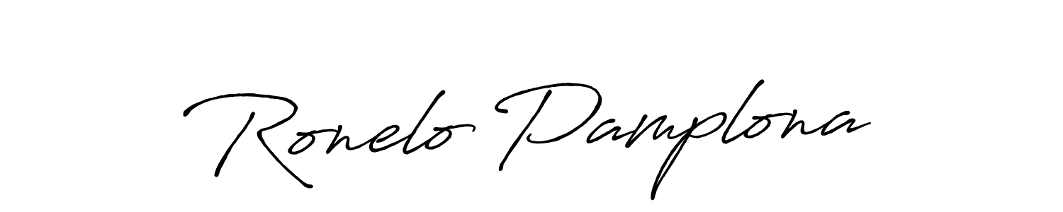 Create a beautiful signature design for name Ronelo Pamplona. With this signature (Antro_Vectra_Bolder) fonts, you can make a handwritten signature for free. Ronelo Pamplona signature style 7 images and pictures png