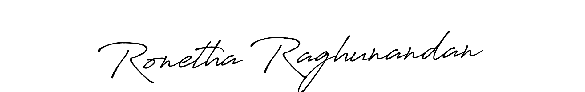 This is the best signature style for the Ronetha Raghunandan name. Also you like these signature font (Antro_Vectra_Bolder). Mix name signature. Ronetha Raghunandan signature style 7 images and pictures png