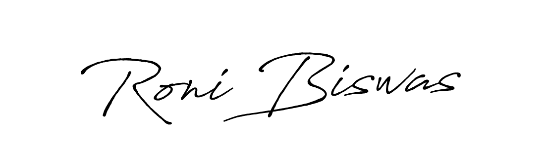 How to make Roni Biswas signature? Antro_Vectra_Bolder is a professional autograph style. Create handwritten signature for Roni Biswas name. Roni Biswas signature style 7 images and pictures png