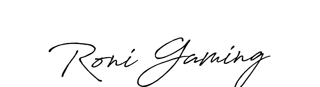 Similarly Antro_Vectra_Bolder is the best handwritten signature design. Signature creator online .You can use it as an online autograph creator for name Roni Gaming. Roni Gaming signature style 7 images and pictures png