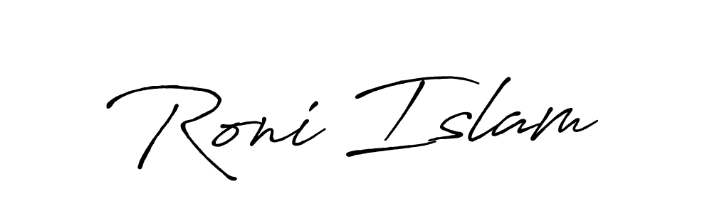 Also You can easily find your signature by using the search form. We will create Roni Islam name handwritten signature images for you free of cost using Antro_Vectra_Bolder sign style. Roni Islam signature style 7 images and pictures png