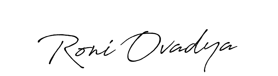 Similarly Antro_Vectra_Bolder is the best handwritten signature design. Signature creator online .You can use it as an online autograph creator for name Roni Ovadya. Roni Ovadya signature style 7 images and pictures png