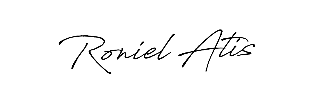 You can use this online signature creator to create a handwritten signature for the name Roniel Atis. This is the best online autograph maker. Roniel Atis signature style 7 images and pictures png