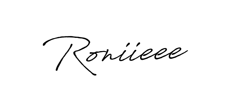 Similarly Antro_Vectra_Bolder is the best handwritten signature design. Signature creator online .You can use it as an online autograph creator for name Roniieee. Roniieee signature style 7 images and pictures png