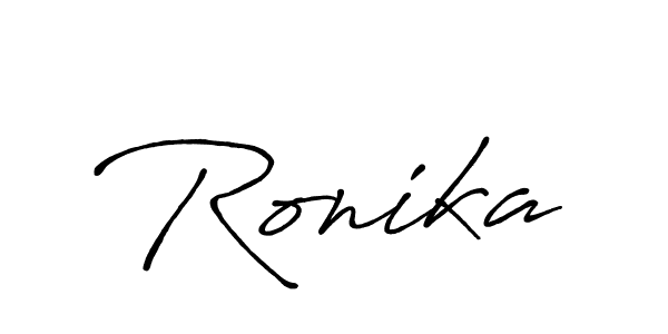 How to make Ronika name signature. Use Antro_Vectra_Bolder style for creating short signs online. This is the latest handwritten sign. Ronika signature style 7 images and pictures png