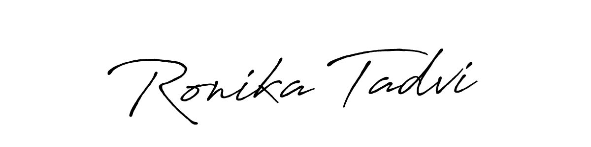 Create a beautiful signature design for name Ronika Tadvi. With this signature (Antro_Vectra_Bolder) fonts, you can make a handwritten signature for free. Ronika Tadvi signature style 7 images and pictures png