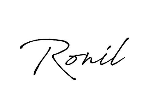 Also You can easily find your signature by using the search form. We will create Ronil name handwritten signature images for you free of cost using Antro_Vectra_Bolder sign style. Ronil signature style 7 images and pictures png