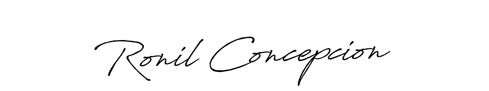 Make a beautiful signature design for name Ronil Concepcion. With this signature (Antro_Vectra_Bolder) style, you can create a handwritten signature for free. Ronil Concepcion signature style 7 images and pictures png