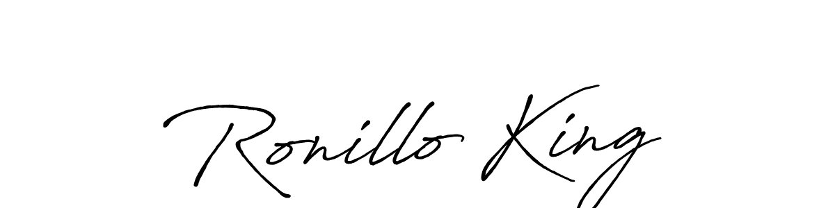 How to make Ronillo King signature? Antro_Vectra_Bolder is a professional autograph style. Create handwritten signature for Ronillo King name. Ronillo King signature style 7 images and pictures png