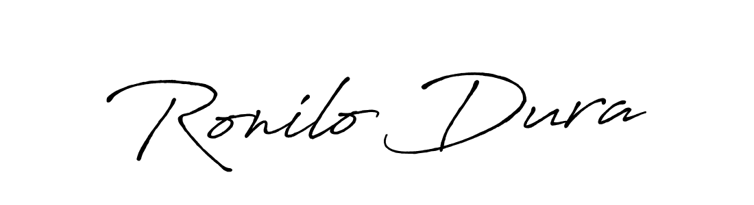 Use a signature maker to create a handwritten signature online. With this signature software, you can design (Antro_Vectra_Bolder) your own signature for name Ronilo Dura. Ronilo Dura signature style 7 images and pictures png