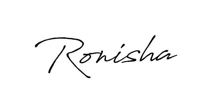 How to make Ronisha signature? Antro_Vectra_Bolder is a professional autograph style. Create handwritten signature for Ronisha name. Ronisha signature style 7 images and pictures png