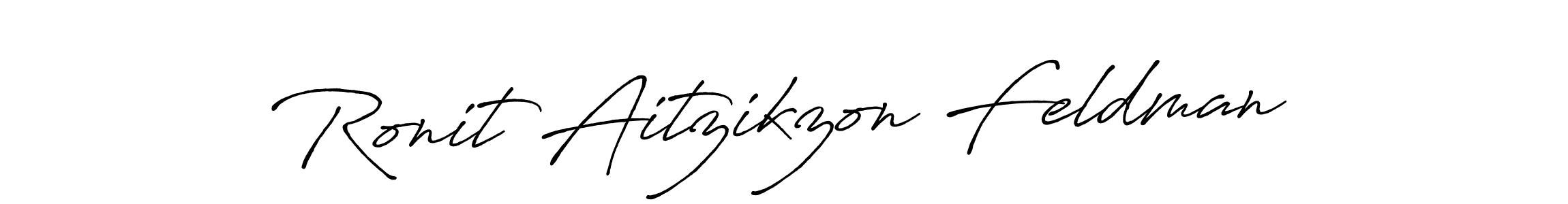 Create a beautiful signature design for name Ronit Aitzikzon Feldman. With this signature (Antro_Vectra_Bolder) fonts, you can make a handwritten signature for free. Ronit Aitzikzon Feldman signature style 7 images and pictures png