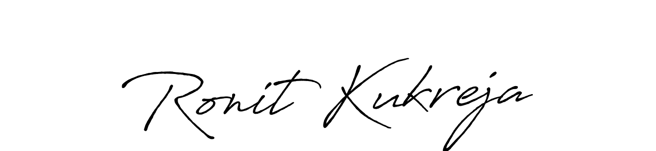 Ronit Kukreja stylish signature style. Best Handwritten Sign (Antro_Vectra_Bolder) for my name. Handwritten Signature Collection Ideas for my name Ronit Kukreja. Ronit Kukreja signature style 7 images and pictures png