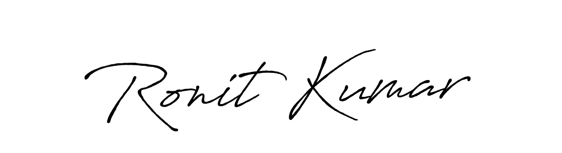 Create a beautiful signature design for name Ronit Kumar. With this signature (Antro_Vectra_Bolder) fonts, you can make a handwritten signature for free. Ronit Kumar signature style 7 images and pictures png