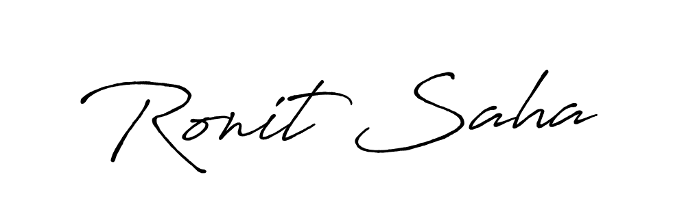 The best way (Antro_Vectra_Bolder) to make a short signature is to pick only two or three words in your name. The name Ronit Saha include a total of six letters. For converting this name. Ronit Saha signature style 7 images and pictures png