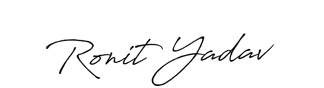 Also You can easily find your signature by using the search form. We will create Ronit Yadav name handwritten signature images for you free of cost using Antro_Vectra_Bolder sign style. Ronit Yadav signature style 7 images and pictures png