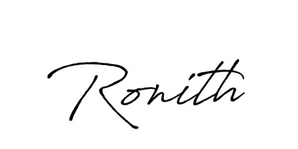 How to make Ronith signature? Antro_Vectra_Bolder is a professional autograph style. Create handwritten signature for Ronith name. Ronith signature style 7 images and pictures png