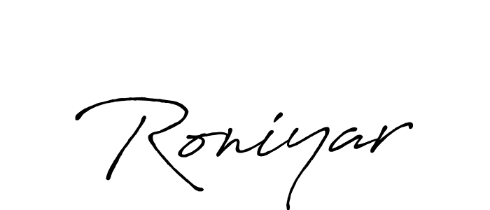 Make a beautiful signature design for name Roniyar. With this signature (Antro_Vectra_Bolder) style, you can create a handwritten signature for free. Roniyar signature style 7 images and pictures png