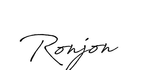 Ronjon stylish signature style. Best Handwritten Sign (Antro_Vectra_Bolder) for my name. Handwritten Signature Collection Ideas for my name Ronjon. Ronjon signature style 7 images and pictures png