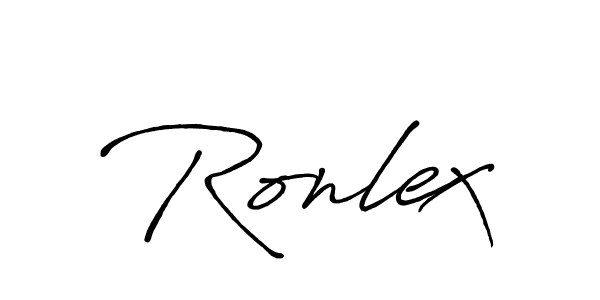 How to make Ronlex signature? Antro_Vectra_Bolder is a professional autograph style. Create handwritten signature for Ronlex name. Ronlex signature style 7 images and pictures png