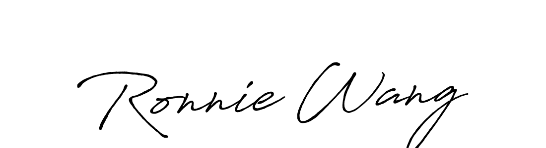 How to make Ronnie Wang name signature. Use Antro_Vectra_Bolder style for creating short signs online. This is the latest handwritten sign. Ronnie Wang signature style 7 images and pictures png