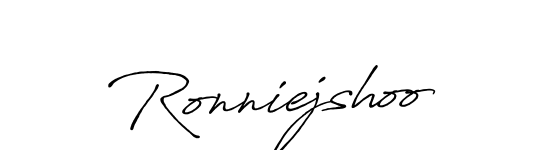 How to make Ronniejshoo signature? Antro_Vectra_Bolder is a professional autograph style. Create handwritten signature for Ronniejshoo name. Ronniejshoo signature style 7 images and pictures png