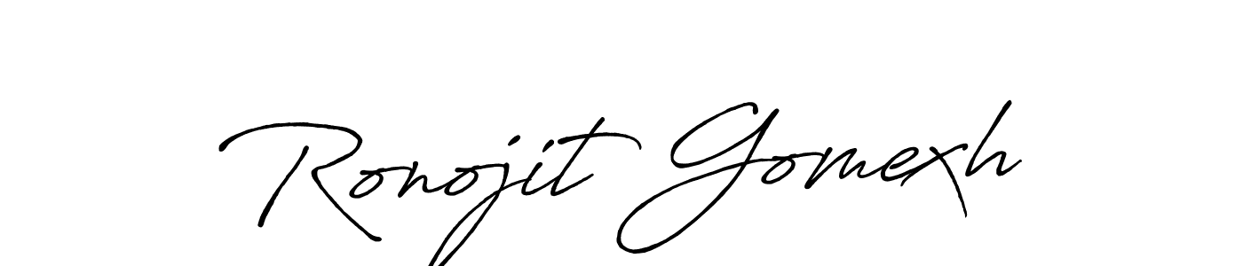 Also You can easily find your signature by using the search form. We will create Ronojit Gomexh name handwritten signature images for you free of cost using Antro_Vectra_Bolder sign style. Ronojit Gomexh signature style 7 images and pictures png