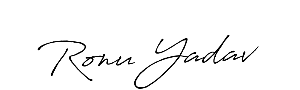 Use a signature maker to create a handwritten signature online. With this signature software, you can design (Antro_Vectra_Bolder) your own signature for name Ronu Yadav. Ronu Yadav signature style 7 images and pictures png