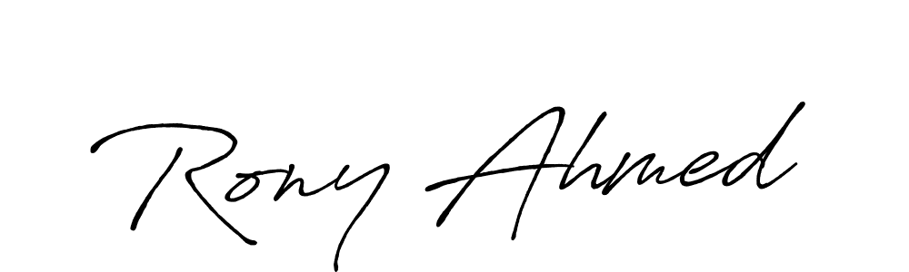You can use this online signature creator to create a handwritten signature for the name Rony Ahmed. This is the best online autograph maker. Rony Ahmed signature style 7 images and pictures png