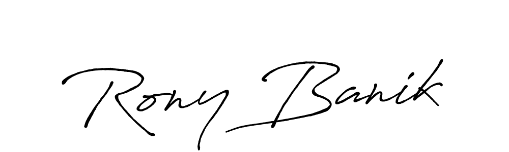 Create a beautiful signature design for name Rony Banik. With this signature (Antro_Vectra_Bolder) fonts, you can make a handwritten signature for free. Rony Banik signature style 7 images and pictures png
