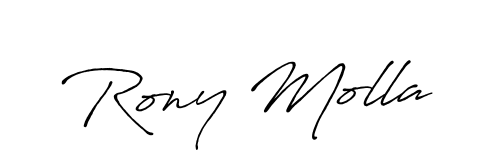 Similarly Antro_Vectra_Bolder is the best handwritten signature design. Signature creator online .You can use it as an online autograph creator for name Rony Molla. Rony Molla signature style 7 images and pictures png