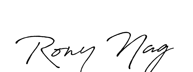 Also You can easily find your signature by using the search form. We will create Rony Nag name handwritten signature images for you free of cost using Antro_Vectra_Bolder sign style. Rony Nag signature style 7 images and pictures png