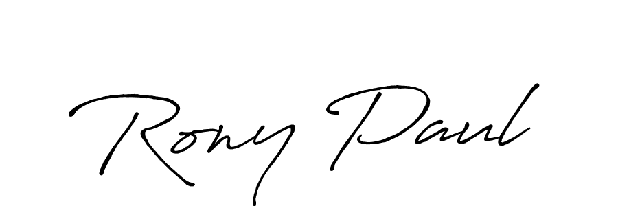 Similarly Antro_Vectra_Bolder is the best handwritten signature design. Signature creator online .You can use it as an online autograph creator for name Rony Paul. Rony Paul signature style 7 images and pictures png