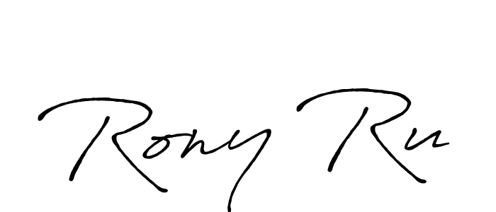 Antro_Vectra_Bolder is a professional signature style that is perfect for those who want to add a touch of class to their signature. It is also a great choice for those who want to make their signature more unique. Get Rony Ru name to fancy signature for free. Rony Ru signature style 7 images and pictures png