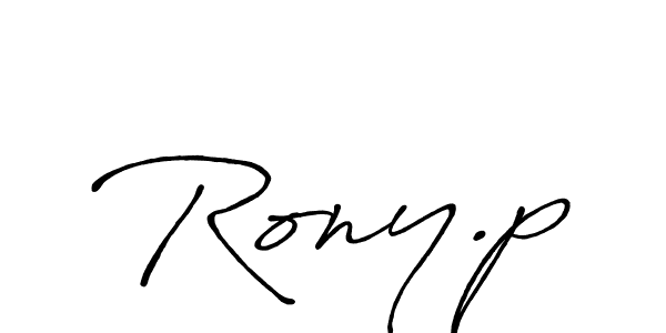 Also You can easily find your signature by using the search form. We will create Rony.p name handwritten signature images for you free of cost using Antro_Vectra_Bolder sign style. Rony.p signature style 7 images and pictures png