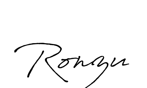 Design your own signature with our free online signature maker. With this signature software, you can create a handwritten (Antro_Vectra_Bolder) signature for name Ronzu. Ronzu signature style 7 images and pictures png