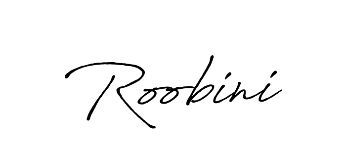 Roobini stylish signature style. Best Handwritten Sign (Antro_Vectra_Bolder) for my name. Handwritten Signature Collection Ideas for my name Roobini. Roobini signature style 7 images and pictures png