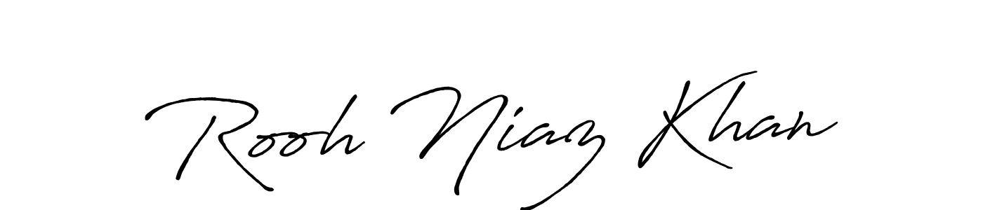 Design your own signature with our free online signature maker. With this signature software, you can create a handwritten (Antro_Vectra_Bolder) signature for name Rooh Niaz Khan. Rooh Niaz Khan signature style 7 images and pictures png