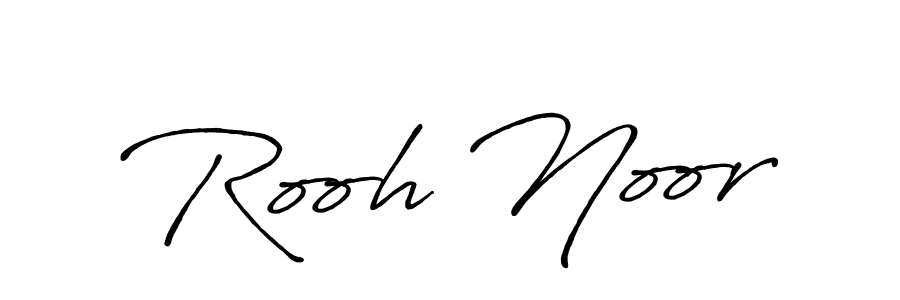 Use a signature maker to create a handwritten signature online. With this signature software, you can design (Antro_Vectra_Bolder) your own signature for name Rooh Noor. Rooh Noor signature style 7 images and pictures png