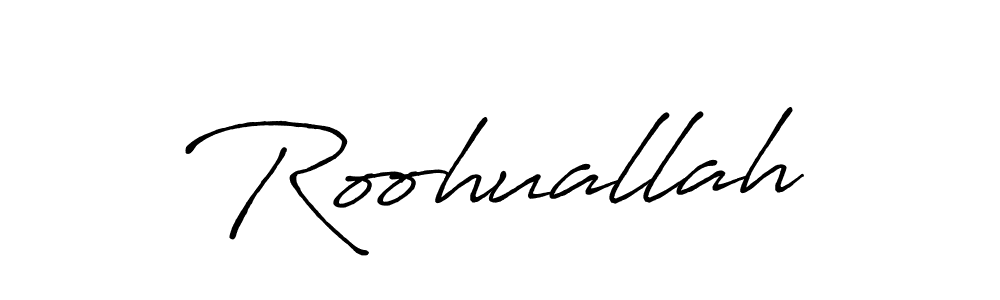 Roohuallah stylish signature style. Best Handwritten Sign (Antro_Vectra_Bolder) for my name. Handwritten Signature Collection Ideas for my name Roohuallah. Roohuallah signature style 7 images and pictures png