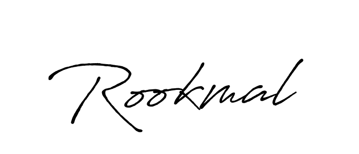 How to make Rookmal name signature. Use Antro_Vectra_Bolder style for creating short signs online. This is the latest handwritten sign. Rookmal signature style 7 images and pictures png
