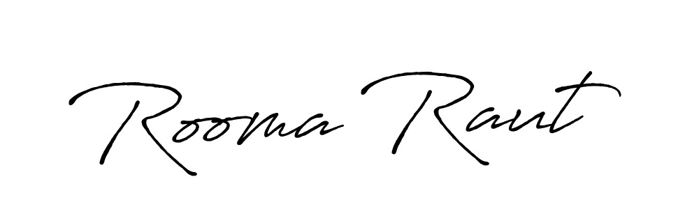 Use a signature maker to create a handwritten signature online. With this signature software, you can design (Antro_Vectra_Bolder) your own signature for name Rooma Raut. Rooma Raut signature style 7 images and pictures png