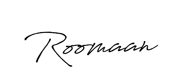 The best way (Antro_Vectra_Bolder) to make a short signature is to pick only two or three words in your name. The name Roomaan include a total of six letters. For converting this name. Roomaan signature style 7 images and pictures png