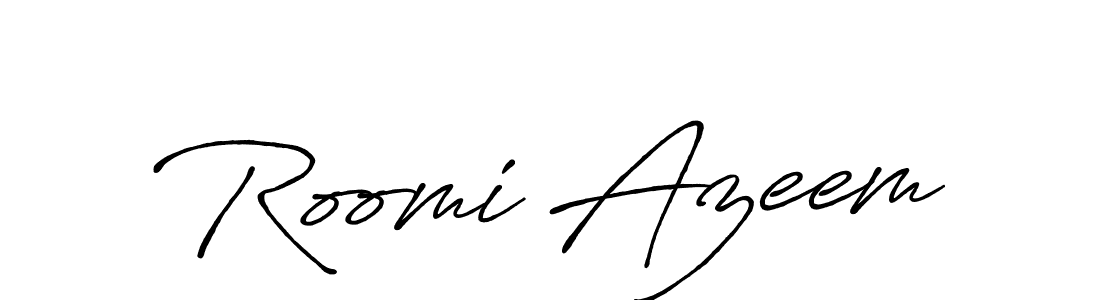 Design your own signature with our free online signature maker. With this signature software, you can create a handwritten (Antro_Vectra_Bolder) signature for name Roomi Azeem. Roomi Azeem signature style 7 images and pictures png