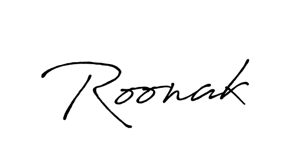 Make a beautiful signature design for name Roonak. With this signature (Antro_Vectra_Bolder) style, you can create a handwritten signature for free. Roonak signature style 7 images and pictures png