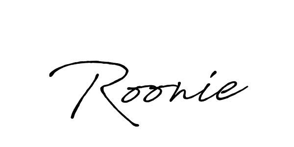 Also You can easily find your signature by using the search form. We will create Roonie name handwritten signature images for you free of cost using Antro_Vectra_Bolder sign style. Roonie signature style 7 images and pictures png