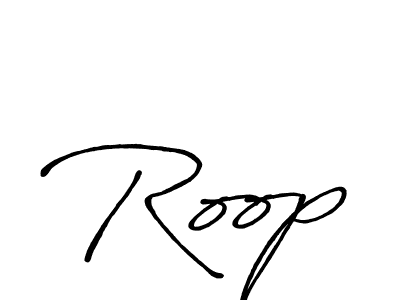 Create a beautiful signature design for name Roop. With this signature (Antro_Vectra_Bolder) fonts, you can make a handwritten signature for free. Roop signature style 7 images and pictures png