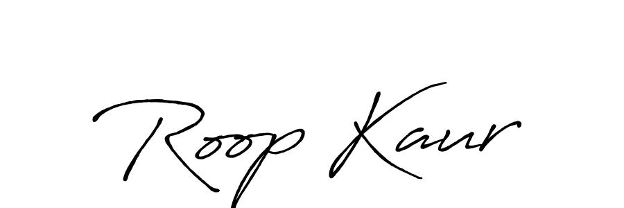 Use a signature maker to create a handwritten signature online. With this signature software, you can design (Antro_Vectra_Bolder) your own signature for name Roop Kaur. Roop Kaur signature style 7 images and pictures png