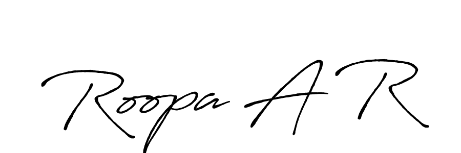This is the best signature style for the Roopa A R name. Also you like these signature font (Antro_Vectra_Bolder). Mix name signature. Roopa A R signature style 7 images and pictures png
