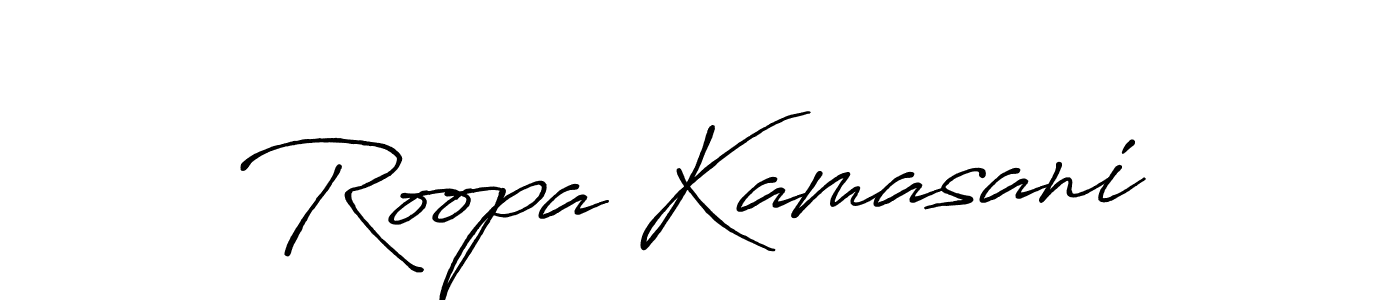 Create a beautiful signature design for name Roopa Kamasani. With this signature (Antro_Vectra_Bolder) fonts, you can make a handwritten signature for free. Roopa Kamasani signature style 7 images and pictures png